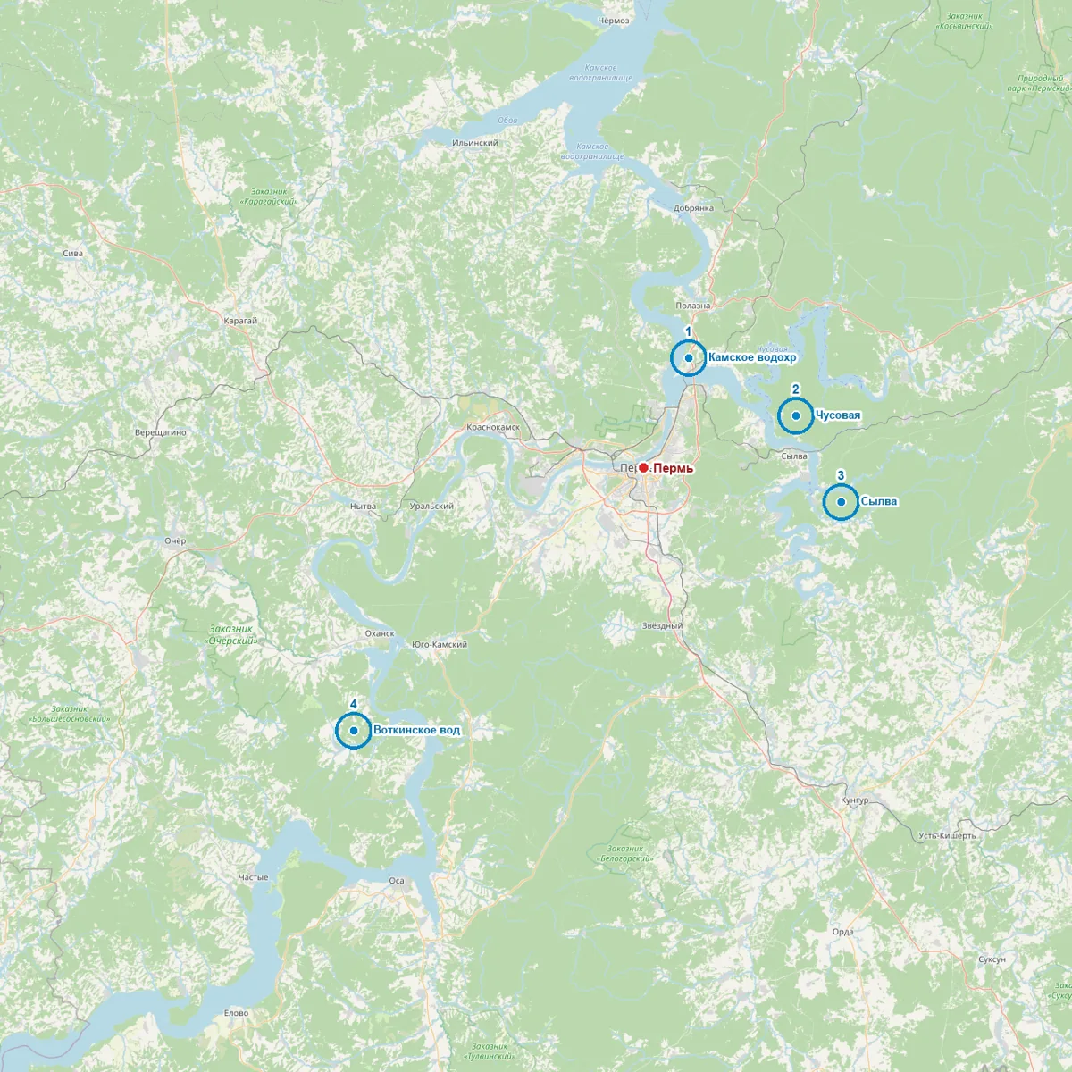 Водоёмы: Пермь